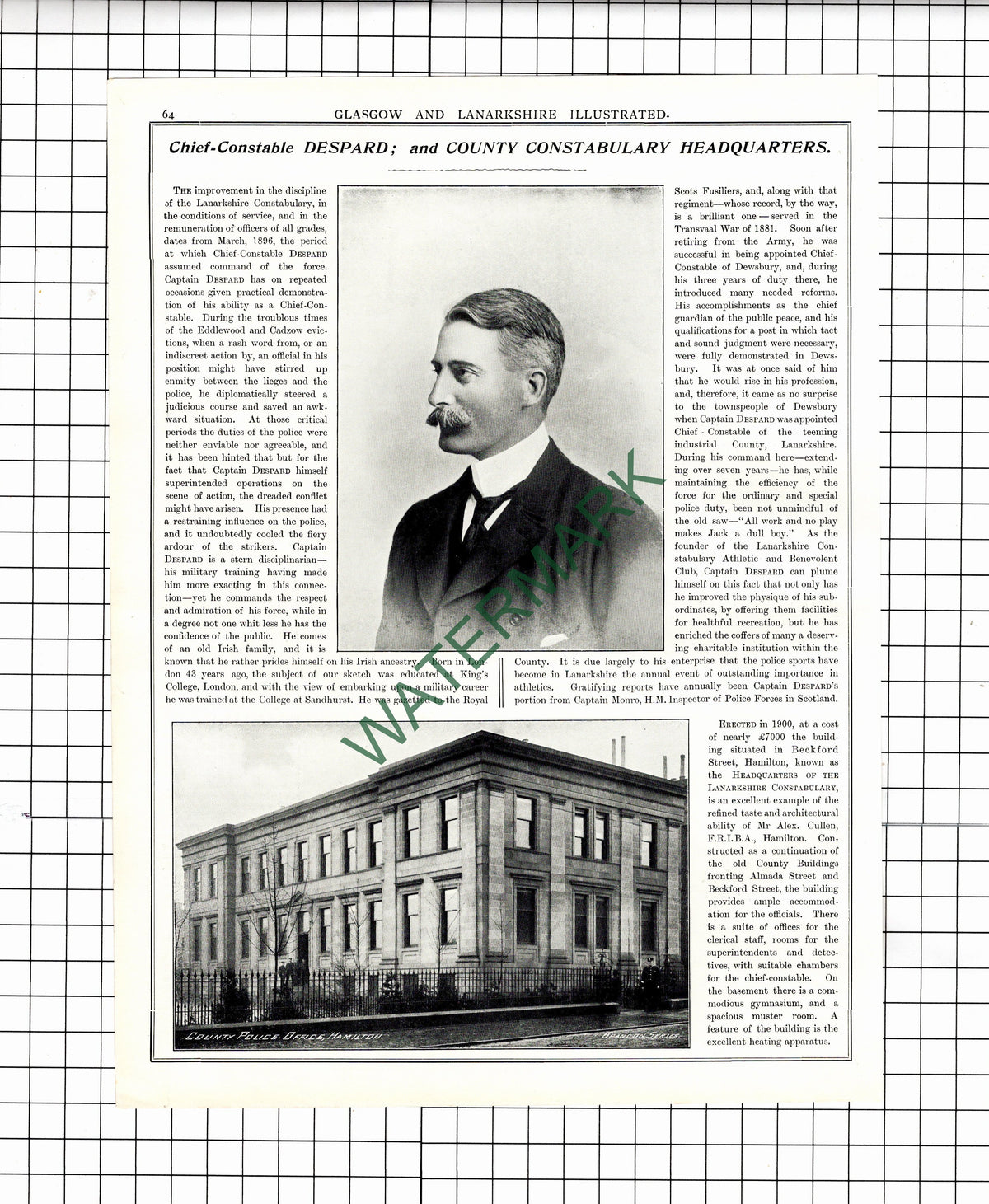 Mr W Alston Dykes / Chief Constable Despard Captain Scotland - 1904 Article
