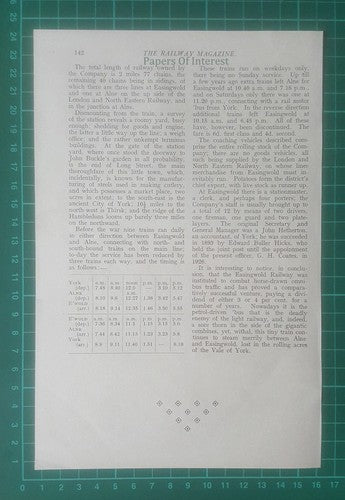 The Easingwold Railway Hadfield Craven - 1930 Article