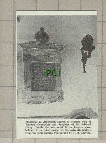 C1467) Aldenham Church Memorial Meriall Thomas Crumpton Edward Carey - 1967 Clip