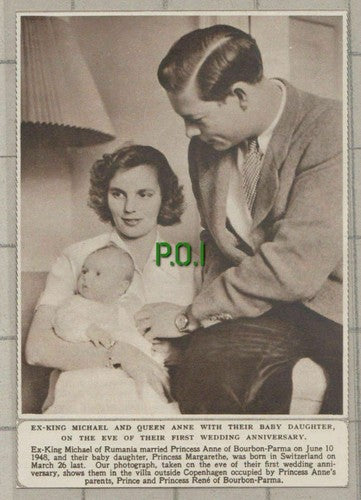 (C454) Ex King Michael Rumania Princess Anne Bourbon Parma Margarethe 1949 Clip