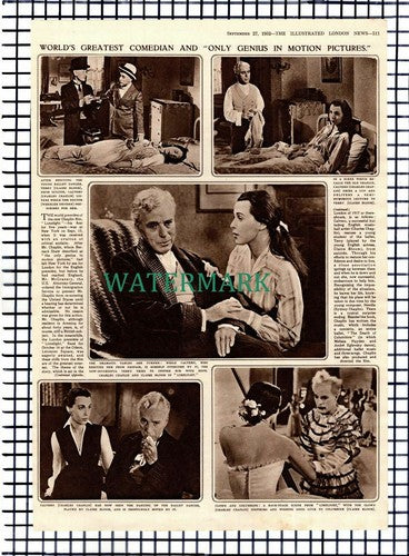 Charlie Chaplin Limelight Film Claire Bloom - 1952 Picture Article / Print