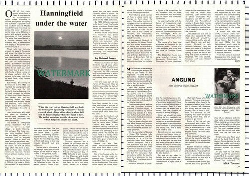 (8348) Hanningfield Essex Reservoir - 1985 Article