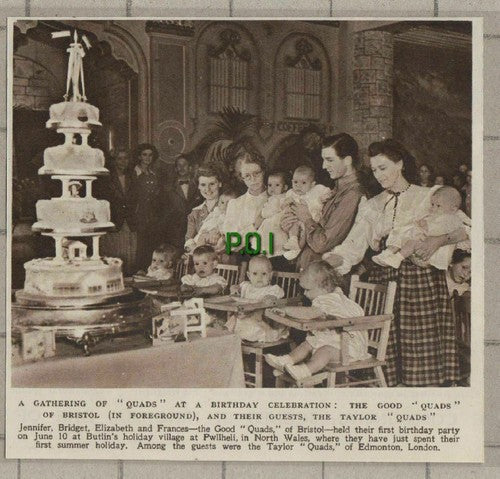 (C425) Good Taylor Quads Bristol Edmonton Butlins Pwllheli Frances - 1949 Clip