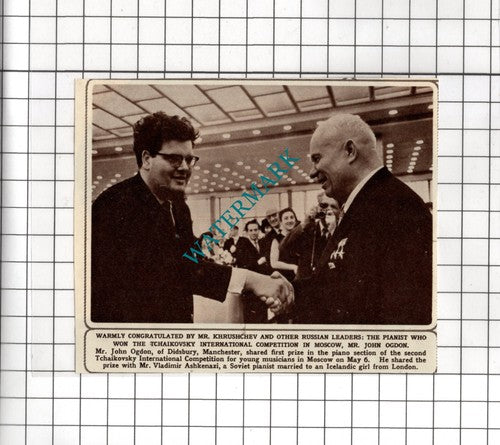 Mr John Ogdon Pianist Didsbury Manchester - 1962 Small News Cutting