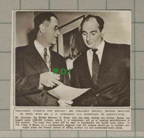 C1831) Mr Strachey British Minister of Food C P Anderson - 1947 Clip