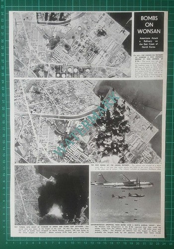 (X489) Wonsan Oil Refinery Bombed North Korea - 1950 Clip