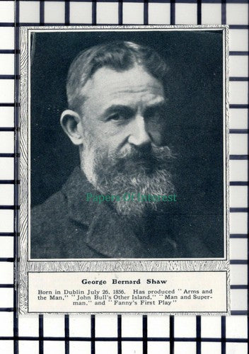 C5972) George Bernard Shaw - 1914 Cutting