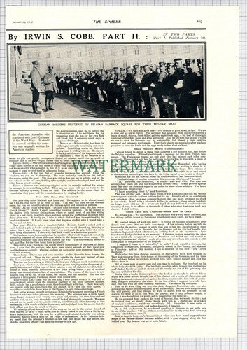 Irwin S Cobb Wartime Account World War One WW1 - 1915 Article (Both Parts)