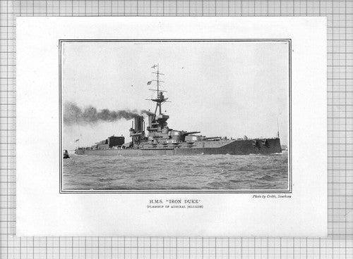 HMS IRON DUKE Ship - c.1920s Book Print
