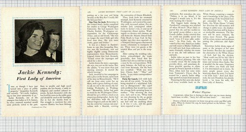 Jackie Kennedy First Lady of America - Small 1961 Article
