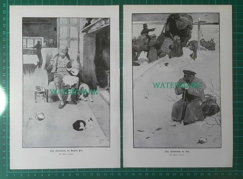 (7171) Cecil Aldin Book Prints / Ilustration Christmas - c.1900