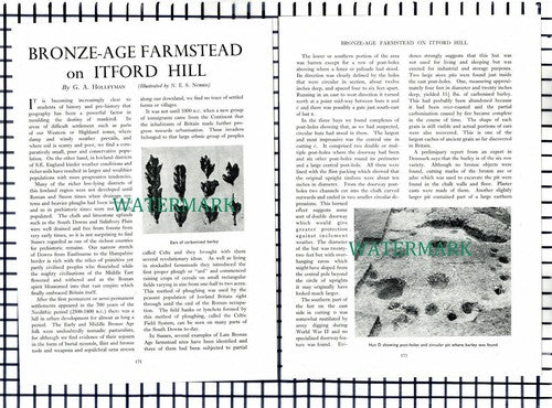 (8157) Itford Hill Bronze Age Farmstead N Norris Holleyman Hocking 1950 Article