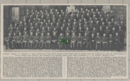 (5651) Exercise Bamboo Staff College Camberley Far Eastern War Desoer - 1948