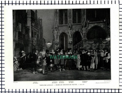 X1593) Theatre Apollo France Barklett Poudrier Clarel Moret - 1910 Book Print