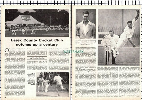 Essex County Cricket Club Kortright Ken Farnes - 1976 Article / Print