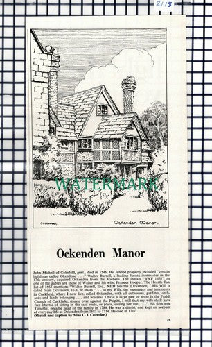 Ockenden Manor Sussex - 1967 Clipping