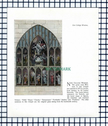 New College Window Oxford - c.1900 Print