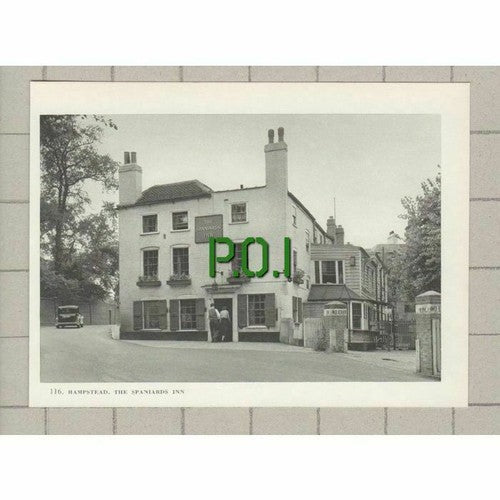 The Spaniards Inn Hampstead London - c.1960 Small Clipping