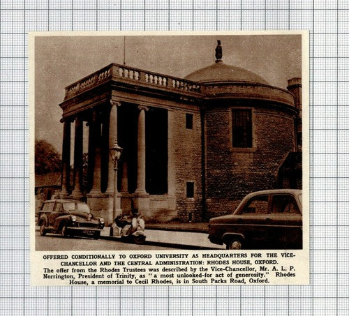 Cecil Rhodes House Oxford University - 1961 Small News Cutting
