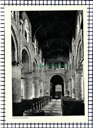 X1454) Melbourne Derbyshire Church - 1950s Book Print