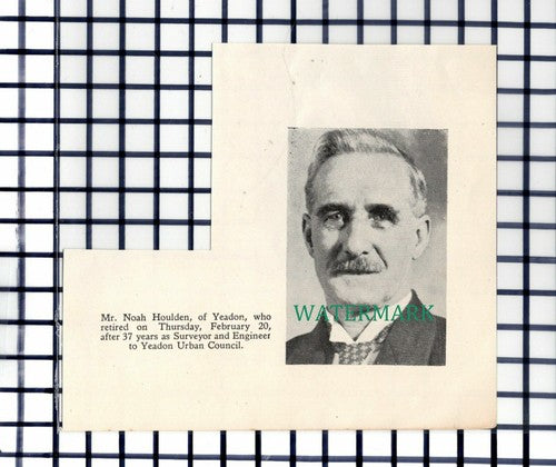 C7080) Mr Noah Houlden Yeadon Urban Council - 1936 Cutting