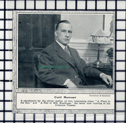 C6073) Cyril Harcourt Author - 1914 Cutting