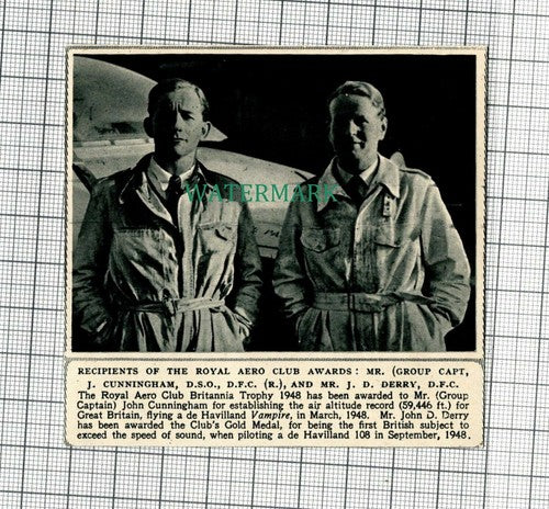 C264) John Cunningham John D Derry Royal Aero Club Awards - 1949