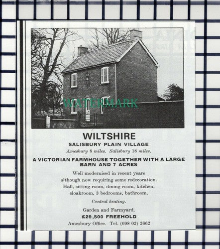 C6886) Salisbury Plain Village Farmhouse House Sale Advert - 1978 Cutting