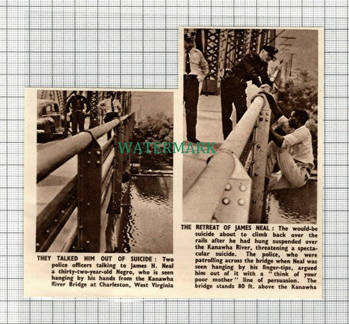 C2826) James H Neal Suicide Attempt Kanawha River Bridge USA - 1950 Clip