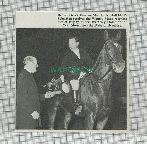 C2381) Derek Kent on Horse Hall's Sebastian Mrs F A Hall Wembley - 1968 Clip