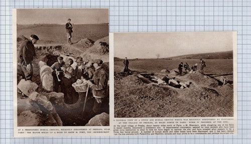 (5592) Presles Near Paris Stone Age Burial Ground Discovered Blanckert 1949 Clip