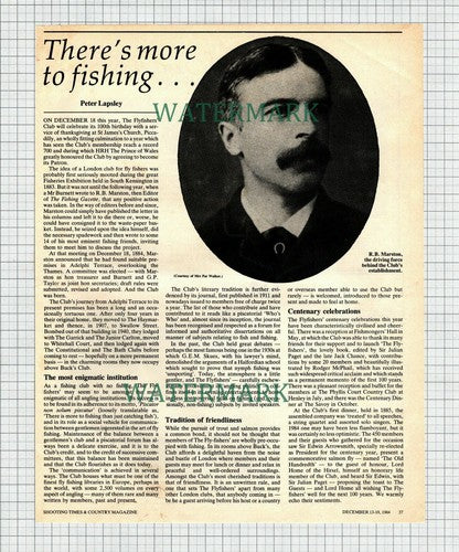 X1860) The Flyfishers Club London R B Marston Sir Edwin Arrowsmith 1984 Article