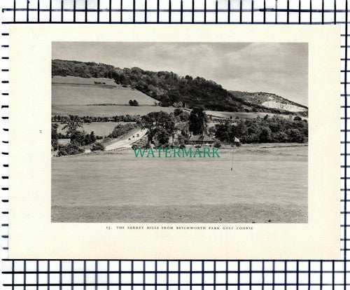 (7435) Brockham Green Surrey Pump / Betchworth Park Golf - 1949 Print / Cutting