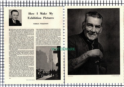 (7090) Norman Wilkinson Photographer Bradford - 1955 Article
