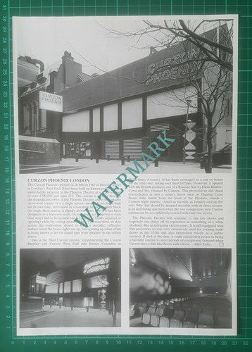 Curzon Phoenix Street London Cinema Opening - 1987 Article