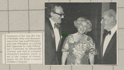 Bill Tidy Birkdale Cartoonist Lord & Lady Pilkington Liverpool - 1974 Cutting