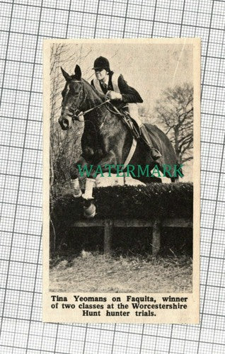 C2340) Tina Yeomans On Faquita Worcestershire Hunt Trials - 1969 Clip SMALL!