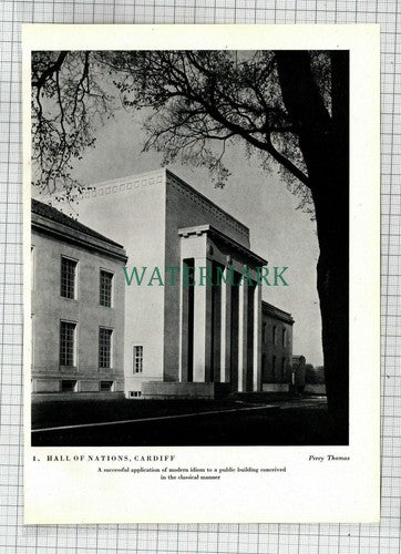 (7680) Trowbridge County Offices / Cardiff Hall Of Nations -c.1946 Book Print