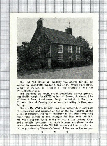 Mr Walter Brinkley The Old Mill House Hundleby Lincolnshire Crowder - 1967 Clip