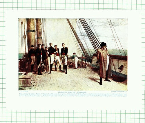 Napoleon The Bellerophon Ship Sir W Q Orchardson Book Print - c.1930 Print