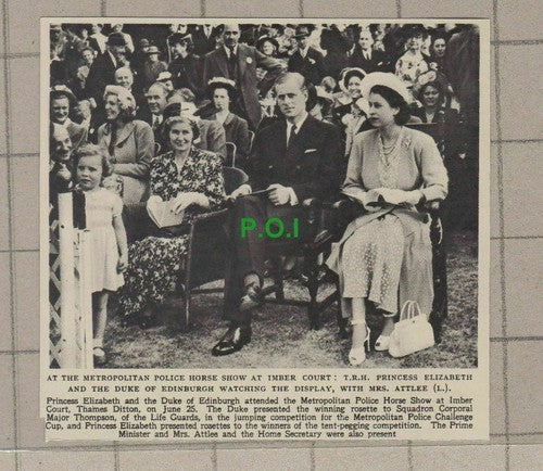 C1756) Metropolitan Police Horse Show Imber Court Mrs Attlee - 1948 Clip