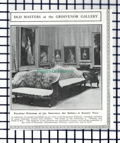 C6003) Grosvenor Art Gallery Galleries - 1913 Cutting