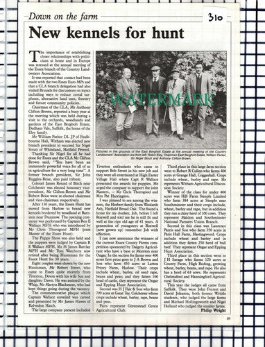 William Parker Country Landowners Clifton-Brown Robin Eley Nigel Strutt - 1987