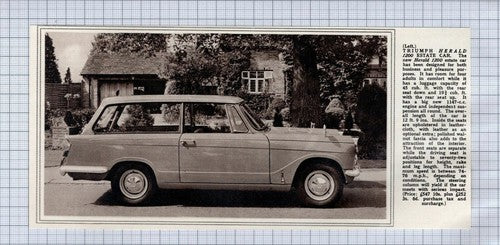 (5243) Vauxhall Cresta / Triumph Herald Estate - 1961 Double-Sided Paper Cutting