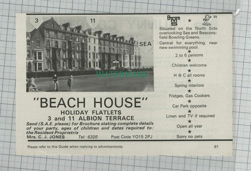 C2007) Bridlington Holiday Flats Beach House Jones / Sunny Court Waites - 1973
