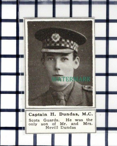 C6625) Capt H Dundas Scots Guards Nevill World War One WW1 - 1918 SMALL Cutting