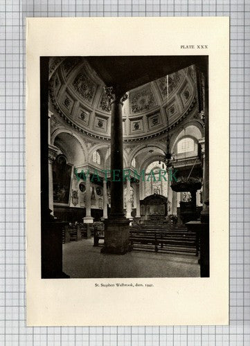 C7470) St Stephen Walbrook Church London - 1948