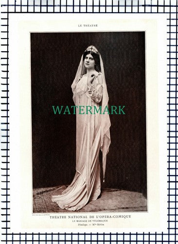 X1546) Mlle Beriza Actress Theatre National de L'Opera Comique - 1910 Print