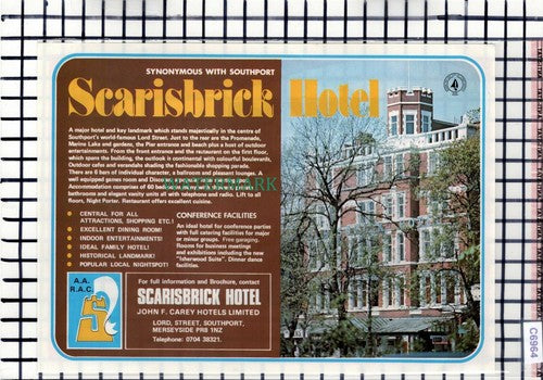 C6964) Scarisbrick Hotel Southport John Carey / Metropole Hotel -1979 Advert