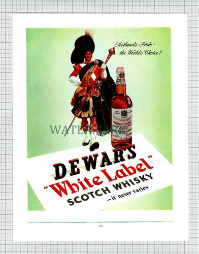 X1794) DEWARS DEWAR'S White Label Whisky ADVERT - c.1954
